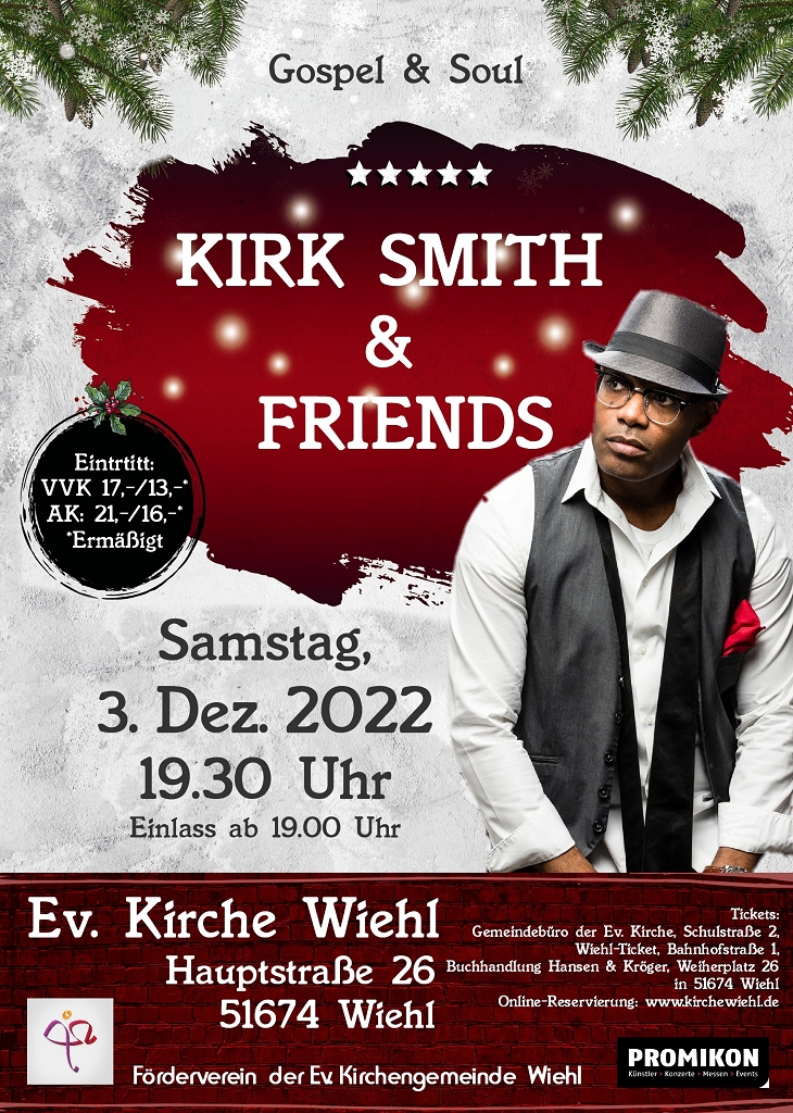 Plakat des Konzerts mit Kirk Smith 