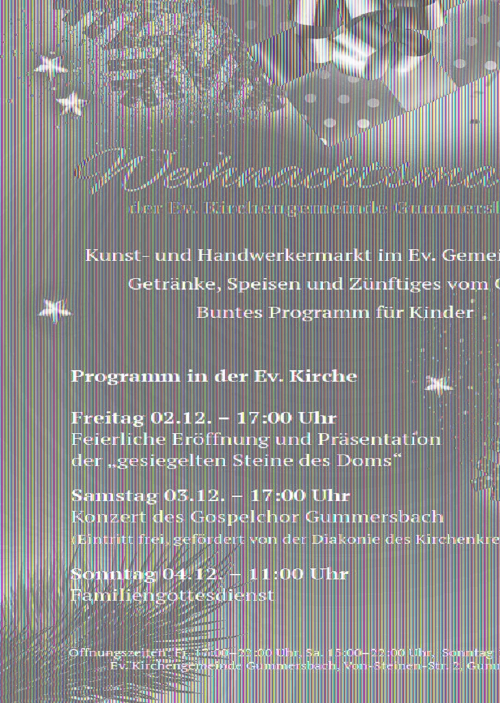 Plakat mit Programm des Weihnachtsmarkt-Programms